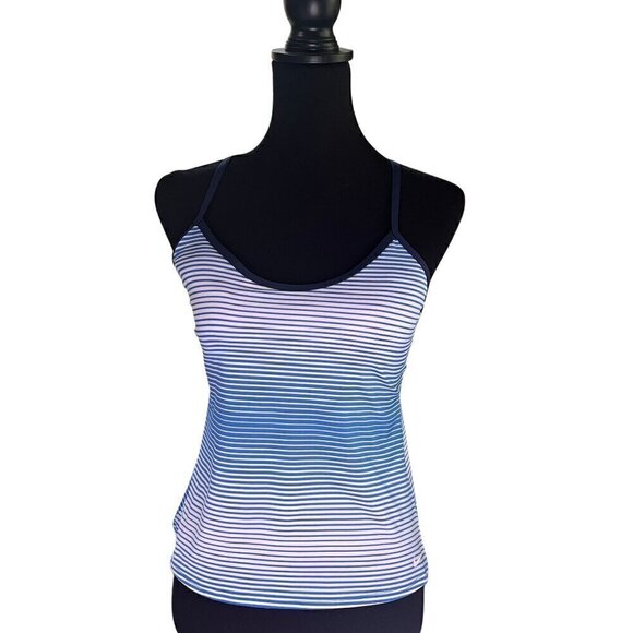 Nike Women's Striped Racerback Tankini Top, Size Small - Picture 1 of 6